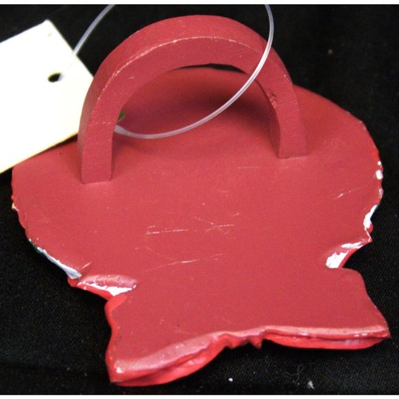 NWT Ceramic Red White Floral Christmas Ornament Napkin Ring Bow Tableware Dining - Picture 11 of 14